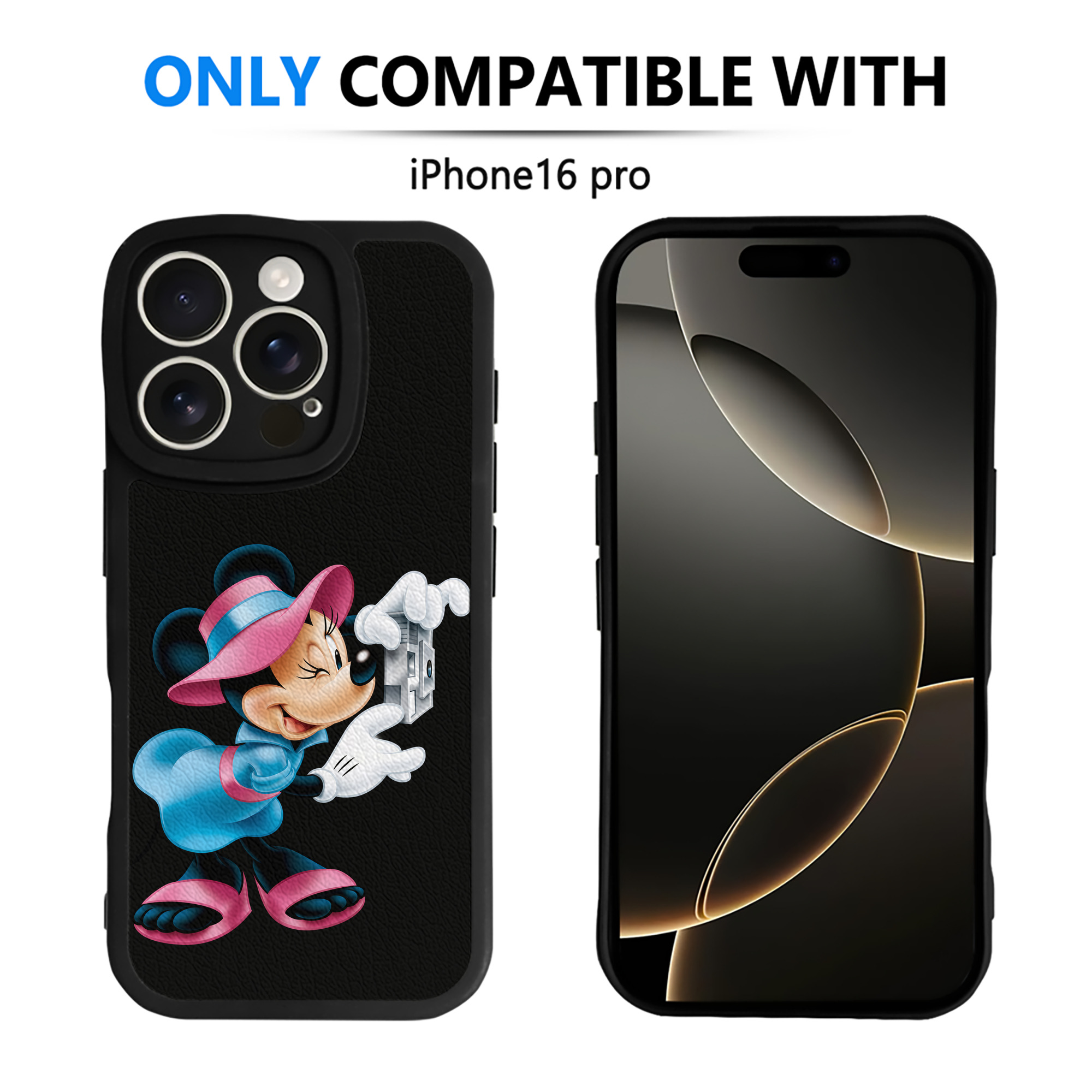 （画像用） ミッキーマウス Mickey Mouse 【iPhone 16シリーズ対応】シリコンスマホケース（レザー調） 材質：シリコン